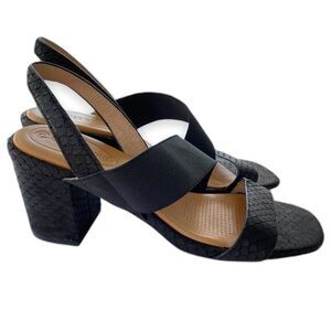 Corso Como Black Textured Slingback Sandals